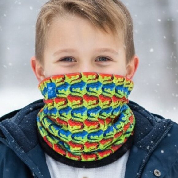 Kids Lined Neck Warmer Comfort Shell lined with Comfort Plush Iguana Iguana - Picture 1 of 9